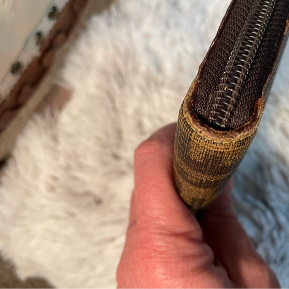 FENDI Tobacco Zucca Coated Canvas Zip Around Wallet - Picture 3 of 12